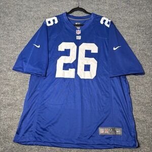 Nike NFL New York Giants Saquon Barkley #26 Royal Blue On Field Game Jersey XXL